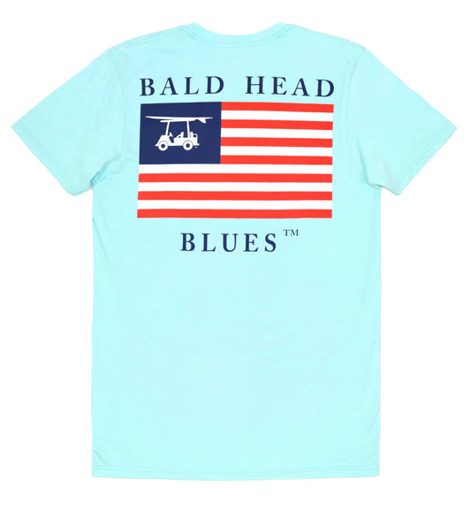 Island Tee-Short Sleeve USA-Aqua-Bald Head Blues