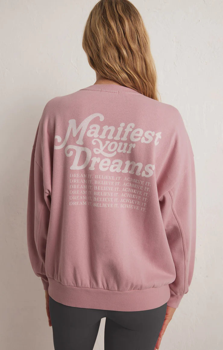 Oversized Manifest Sweatshirt-Pink-Z SUPPLY