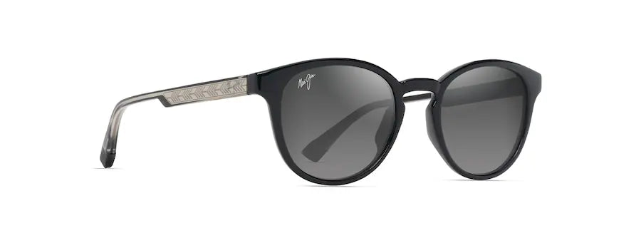 Grey Hiehie Shiny Blk w/Trans Light Grey Maui Jim