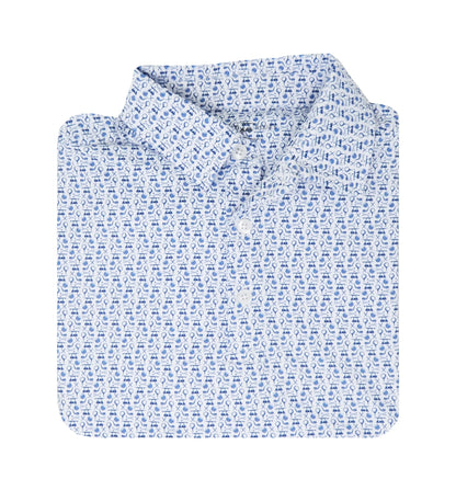 Albatross Polo - White All Over Print - Bald Head Blues