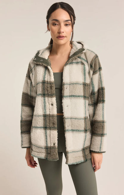 Cross Country Plaid-Sherpa Jacket-Winter Green- Z Supply