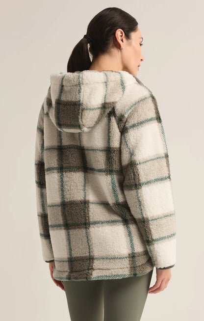 Cross Country Plaid-Sherpa Jacket-Winter Green- Z Supply