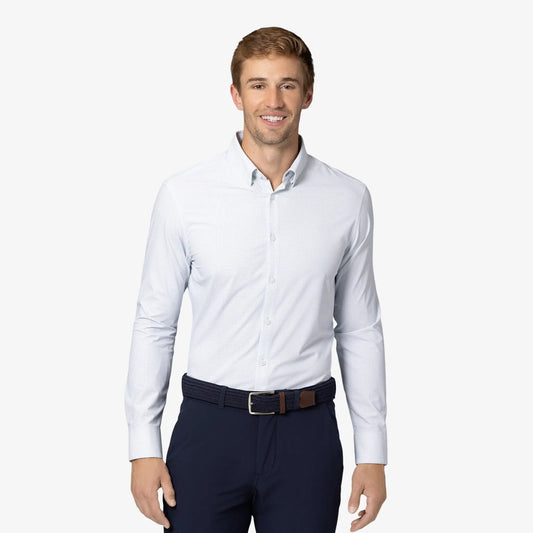 Monaco LS Dress Shirt - Skyway Circle Print -Mizzen+Main