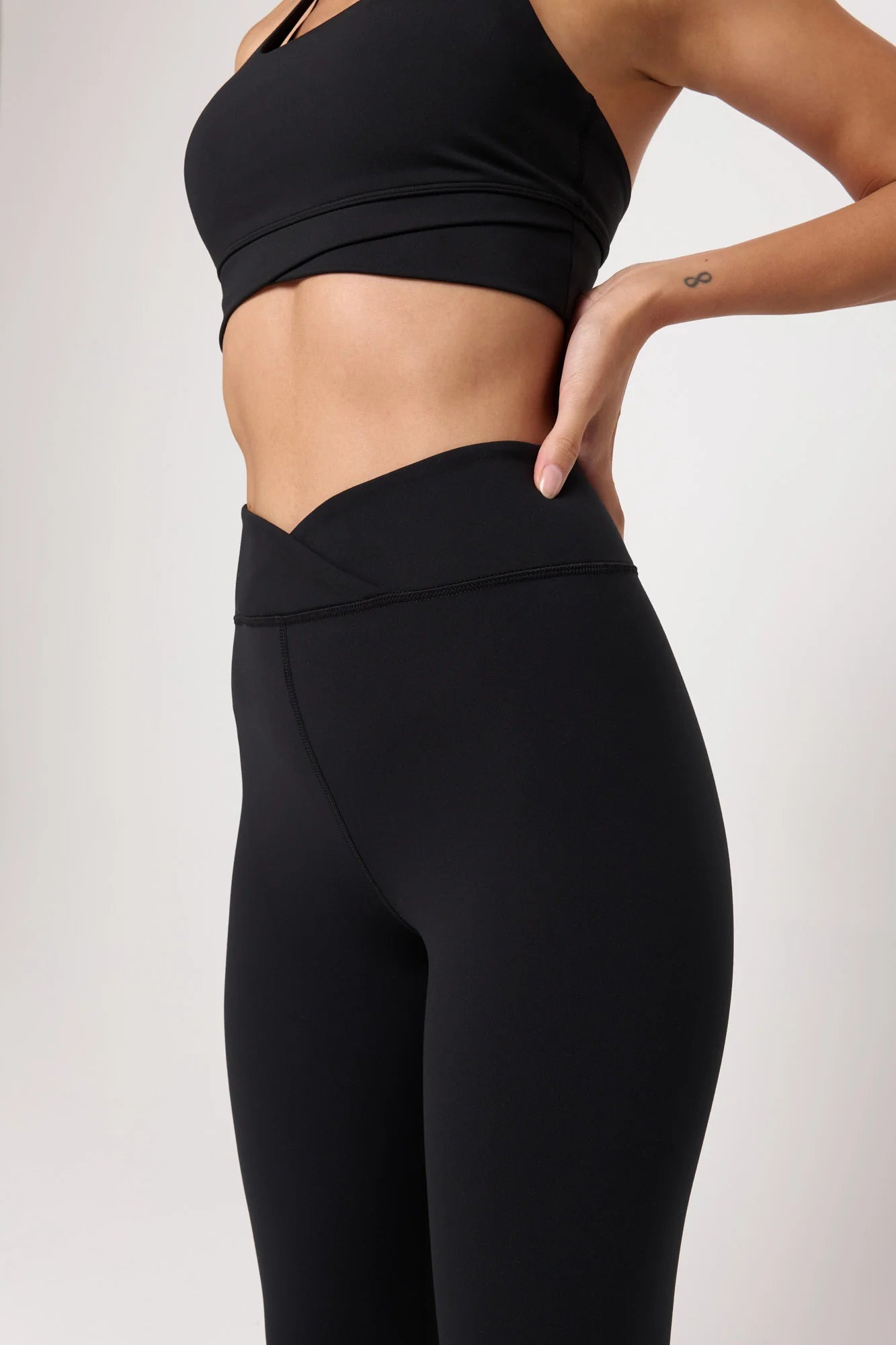 Evie Wrap Front 7/8 Leggings- Black - Spiritual Gangster