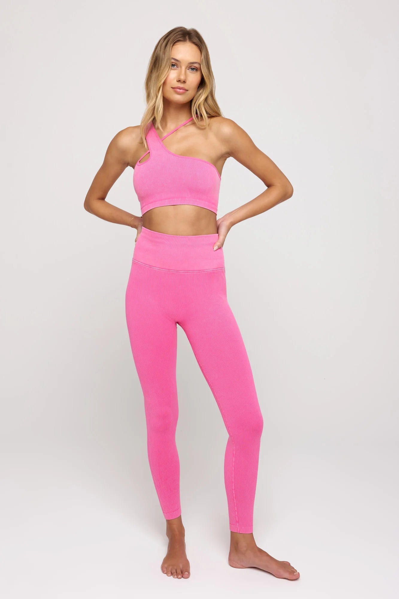 Love Sculpt Washed 7/8 Leggings- Neon Pink - Spiritual Gangster