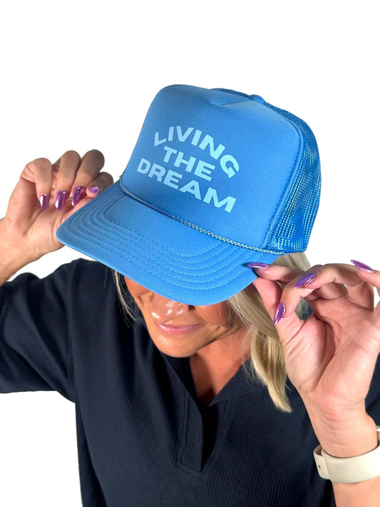 Living The Dream Trucker Hat - Blue - Stated