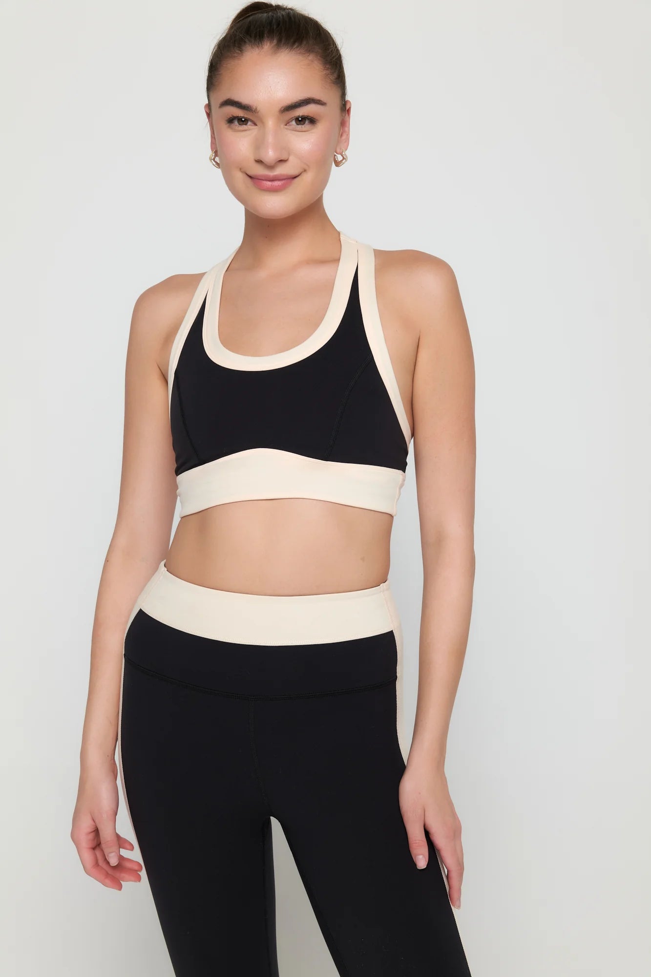 Aurora Colorblock Sports Crop Top  - Black - Spiritual Gangster