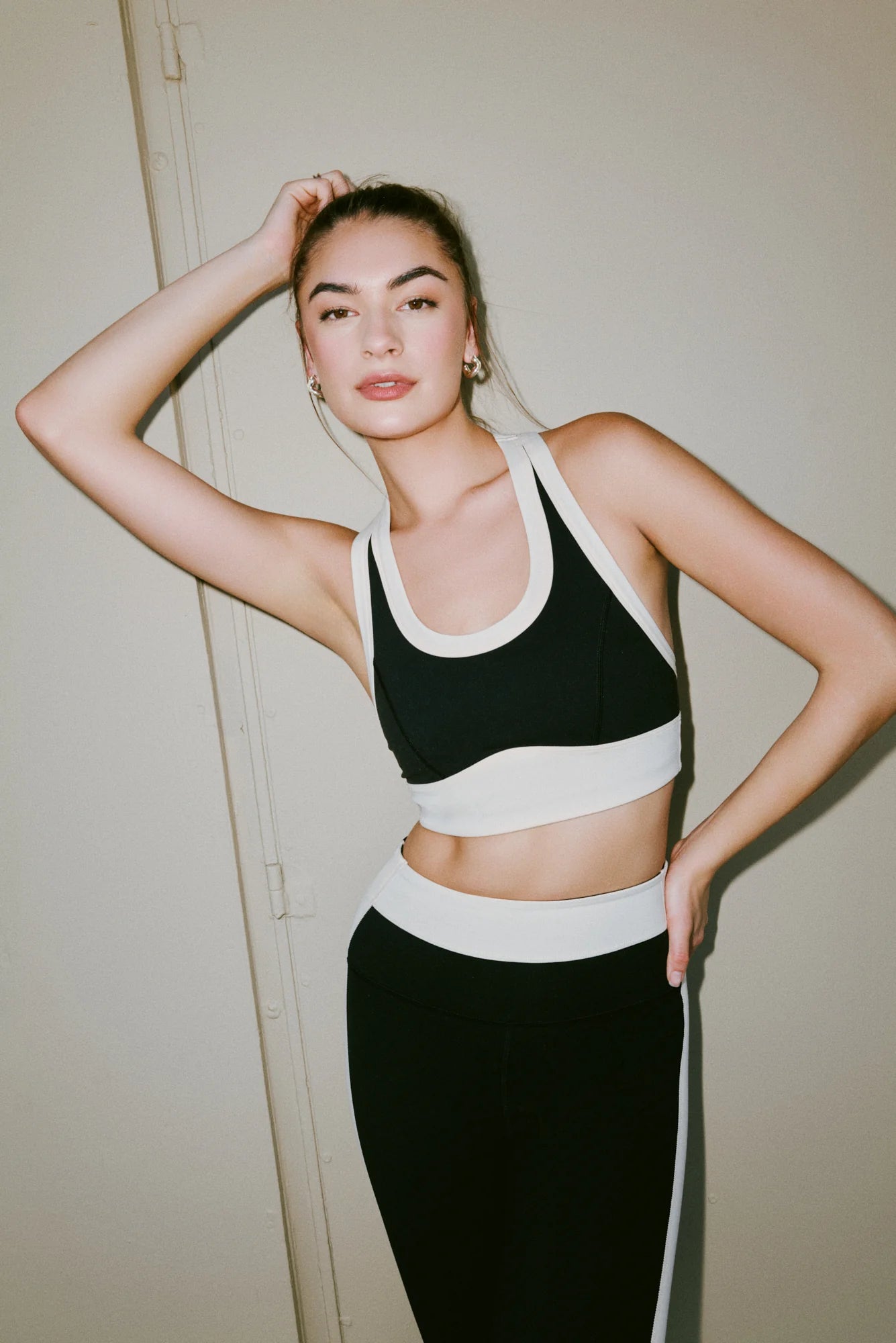 Aurora Colorblock Sports Crop Top  - Black - Spiritual Gangster