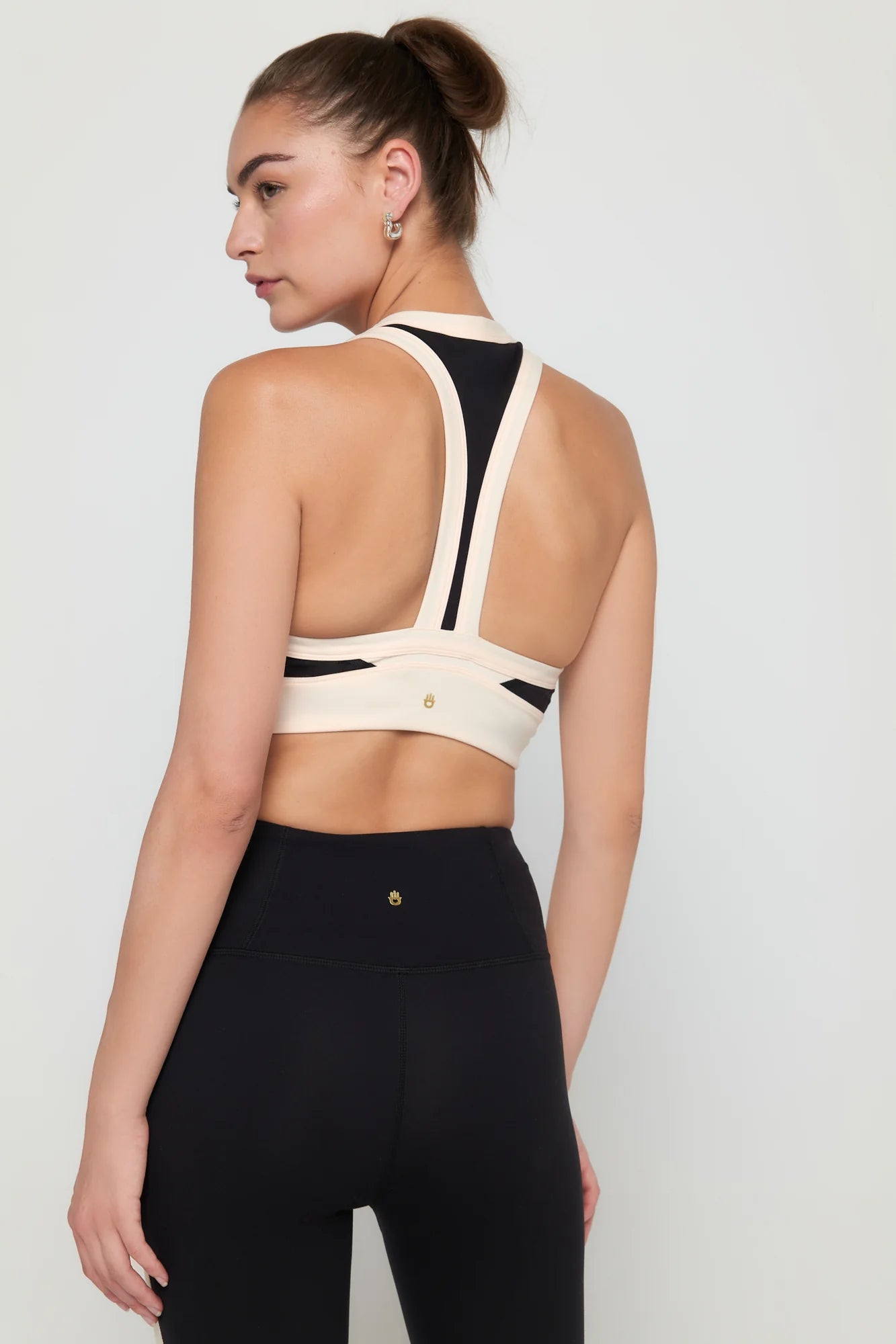 Aurora Colorblock Sports Crop Top  - Black - Spiritual Gangster