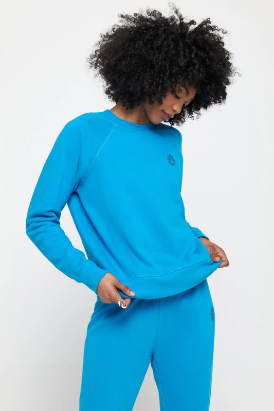 Ombre Hamsa Forever Crewneck Sweatshirt - Azul Blue - Spiritual Gangster