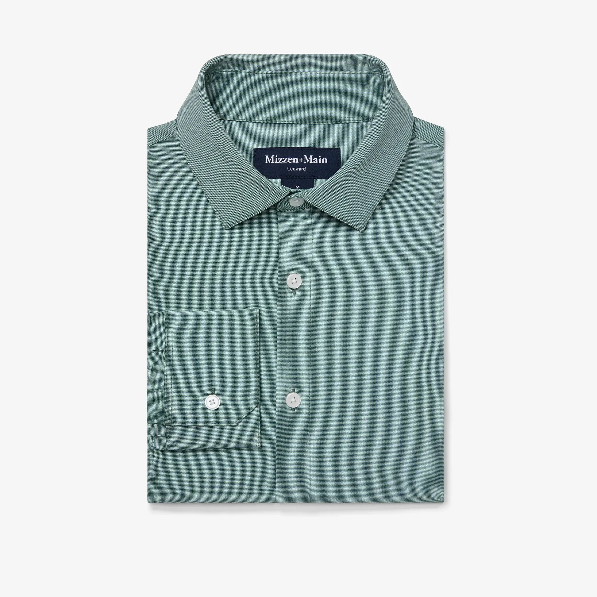 Mizzen + Main Men's Classic Leeward Dress Shirt - Hunter Green Straton Coastal Urge Mizzen + Main Men's Classic Leeward Dress Shirt - Hunter Green Straton Coastal Urge