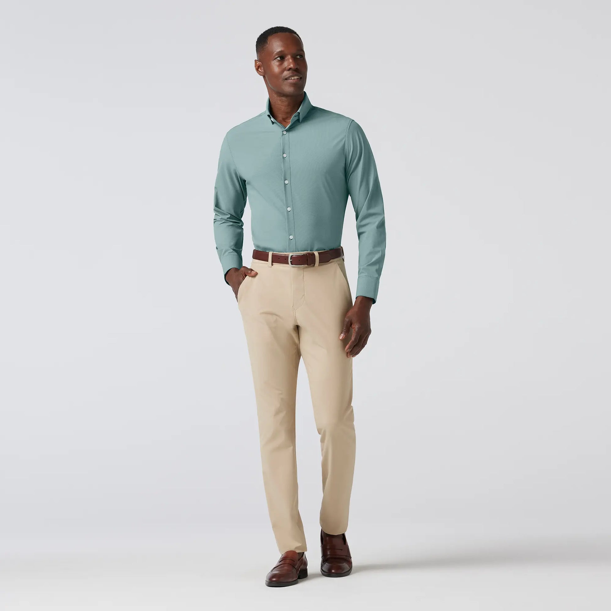Mizzen + Main Men's Classic Leeward Dress Shirt - Hunter Green Straton Coastal Urge Mizzen + Main Men's Classic Leeward Dress Shirt - Hunter Green Straton Coastal Urge
