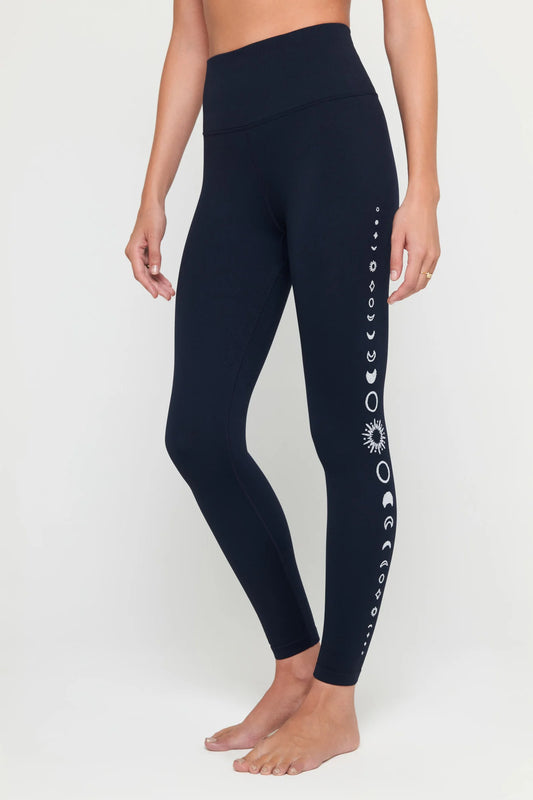 Golden Icon Jacquard Leggings - Midnight Navy - Spiritual Gangster