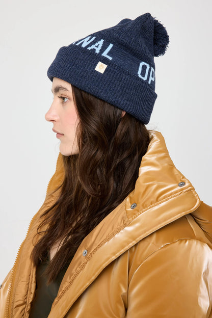 Eternal Optimist Pompom Beanie - Indigo  -  Spiritual Gangster