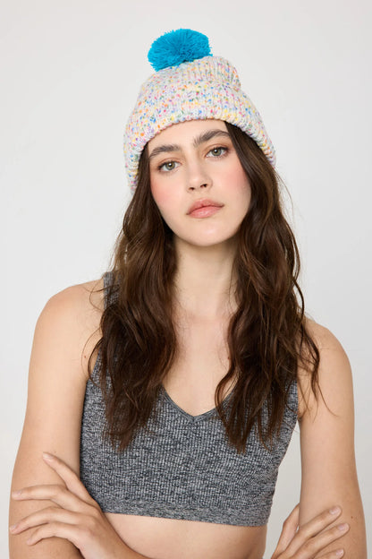 Peace Pompom Beanie - Milticolored -  Spiritual Gangster