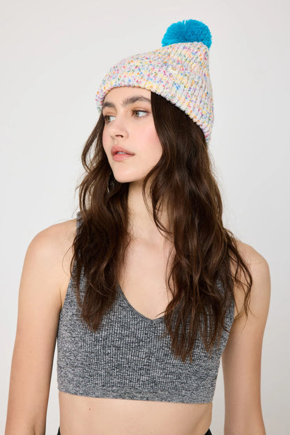 Peace Pompom Beanie - Milticolored -  Spiritual Gangster