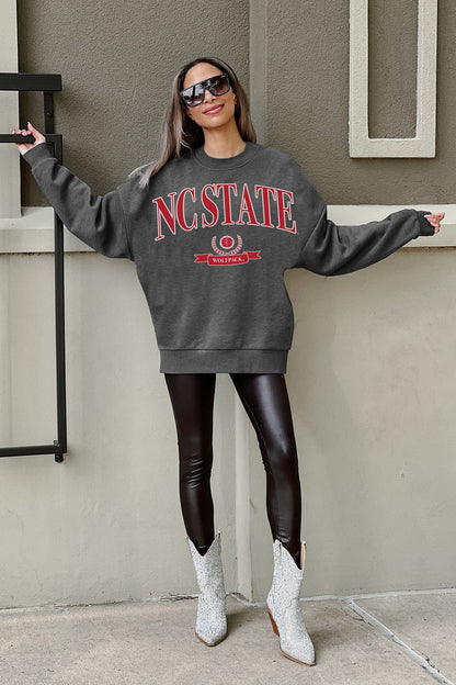 Gameday Couture NC State Wolfpack Seal The Deal Premium Fleece Drop Shoulder Crewneck Pullover - BHI