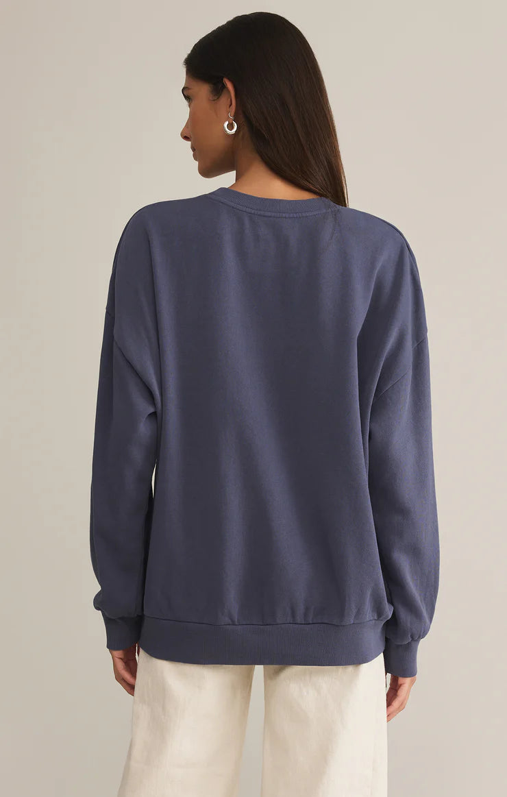 Z Supply Coastal Sunday Sweatshirt - Worn Blue - BHI