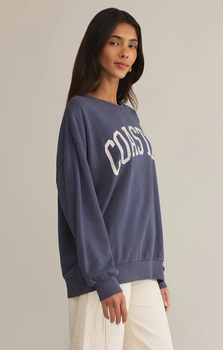 Z Supply Coastal Sunday Sweatshirt - Worn Blue - BHI