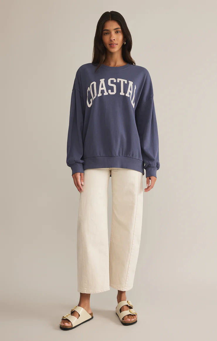 Z Supply Coastal Sunday Sweatshirt - Worn Blue - BHI