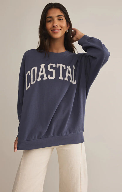 Z Supply Coastal Sunday Sweatshirt - Worn Blue - BHI