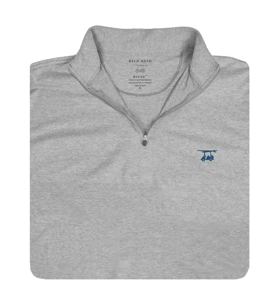 Ocean View Quarter Zip- Heather Monument-BALDHEAD BLUES