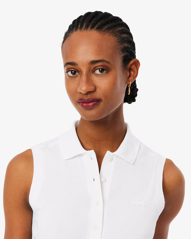 Lacoste Women's Slim Fit L.12.D Sleeveless Stretch Polo | White