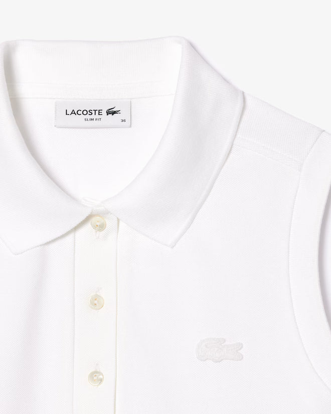 Lacoste Women's Slim Fit L.12.D Sleeveless Stretch Polo | White
