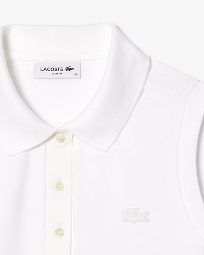 Lacoste Women's Slim Fit L.12.D Sleeveless Stretch Polo | White