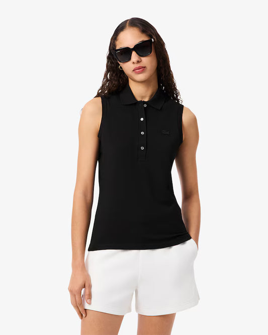 Lacoste Women's Slim Fit L.12.D Sleeveless Stretch Polo | Black