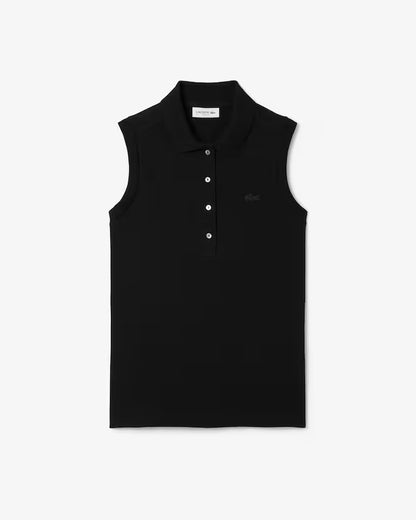 Lacoste Women's Slim Fit L.12.D Sleeveless Stretch Polo | Black