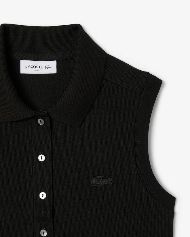 Lacoste Women's Slim Fit L.12.D Sleeveless Stretch Polo | Black