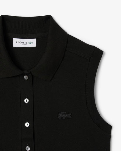Lacoste Women's Slim Fit L.12.D Sleeveless Stretch Polo | Black