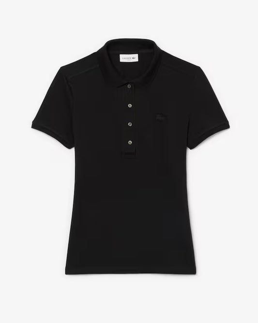 Lacoste Women's L.12.D Slim Fit Stretch Mini Piqué Polo Black