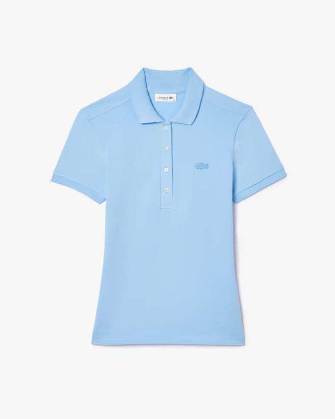 Lacoste Women's L.12.D Slim Fit Stretch Mini Piqué Polo Light Blue HBA