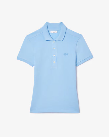 Lacoste Women's L.12.D Slim Fit Stretch Mini Piqué Polo Light Blue HBA