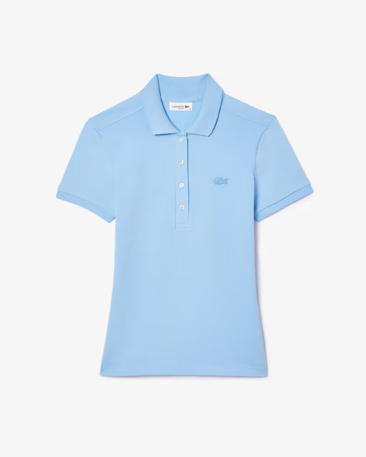 Lacoste Women's L.12.D Slim Fit Stretch Mini Piqué Polo Light Blue HBA