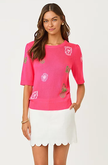 Lilly Pulitzer Collette Denim Skort - Resort white