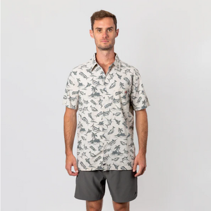 Beach & Barn - Fish Islands Sport Shirt - Cream