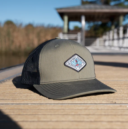 Qualified Captain Fair Winds Trucker Hat - HeatherGrey/Black