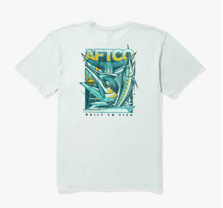 AFTCO Billed SS t-shirt - Seafoam Heather