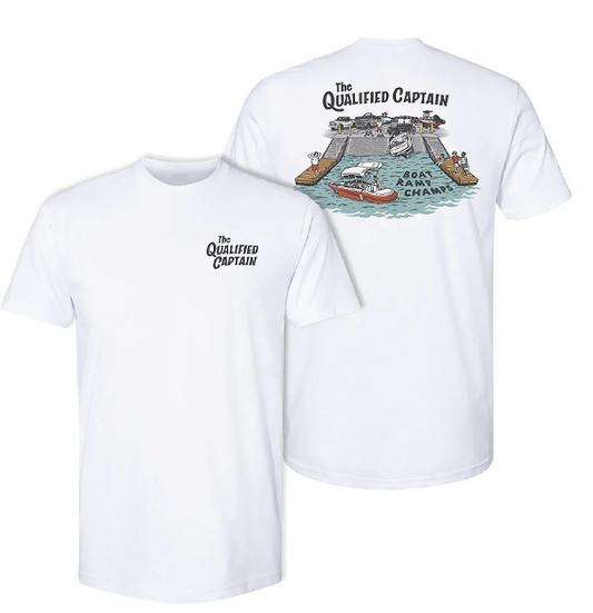 The Qualified Captain - Boat Ramp Champs Tee - White