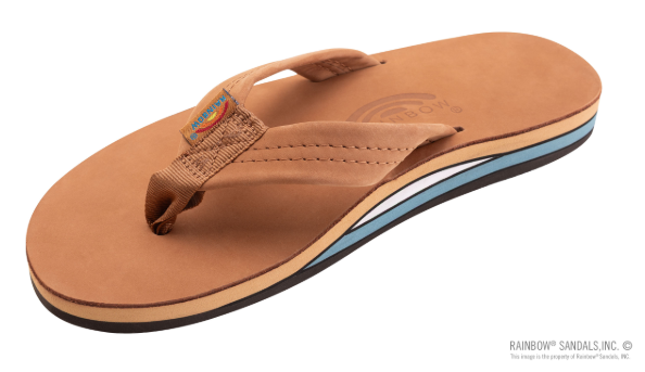 Rainbow - Men’s Sandals - Tan and Blue