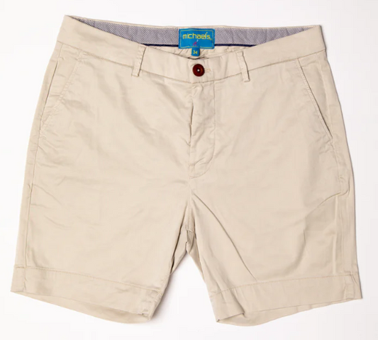 Michaels Solid Pima Cotton Stretch Short - Stone