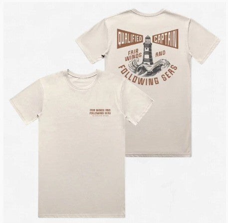 The Qualified Captain - Following Seas Tee - Sand
