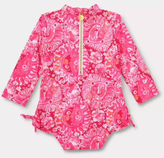 Lilly Pulitzer UPF 50+ Girls Idella Infant Rashguard Swimsuit | Paradise Punch