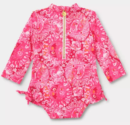 Lilly Pulitzer UPF 50+ Girls Idella Infant Rashguard Swimsuit | Paradise Punch