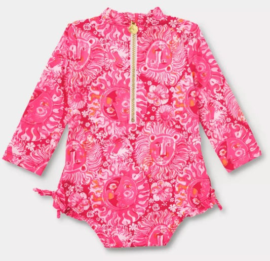 Lilly Pulitzer UPF 50+ Girls Idella Infant Rashguard Swimsuit | Paradise Punch