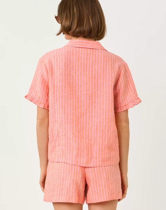 Lilly Pulitzer Carden Ruffle Top | Sunset Orange