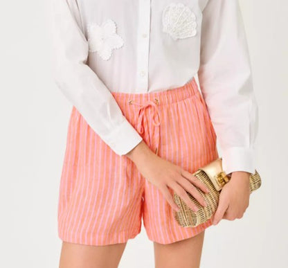 Lilly 5" Croix Linen Short | Sunset Orange
